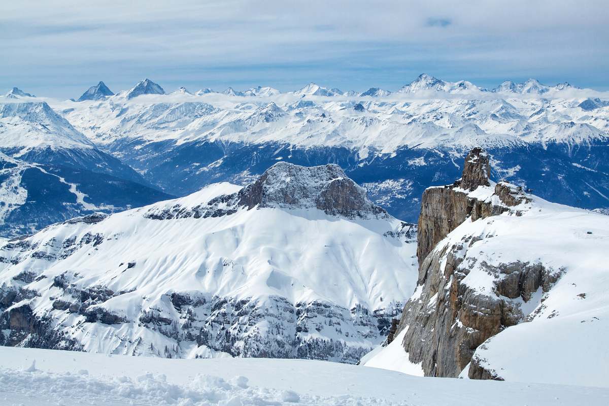 snow mountains covered with snow glacier