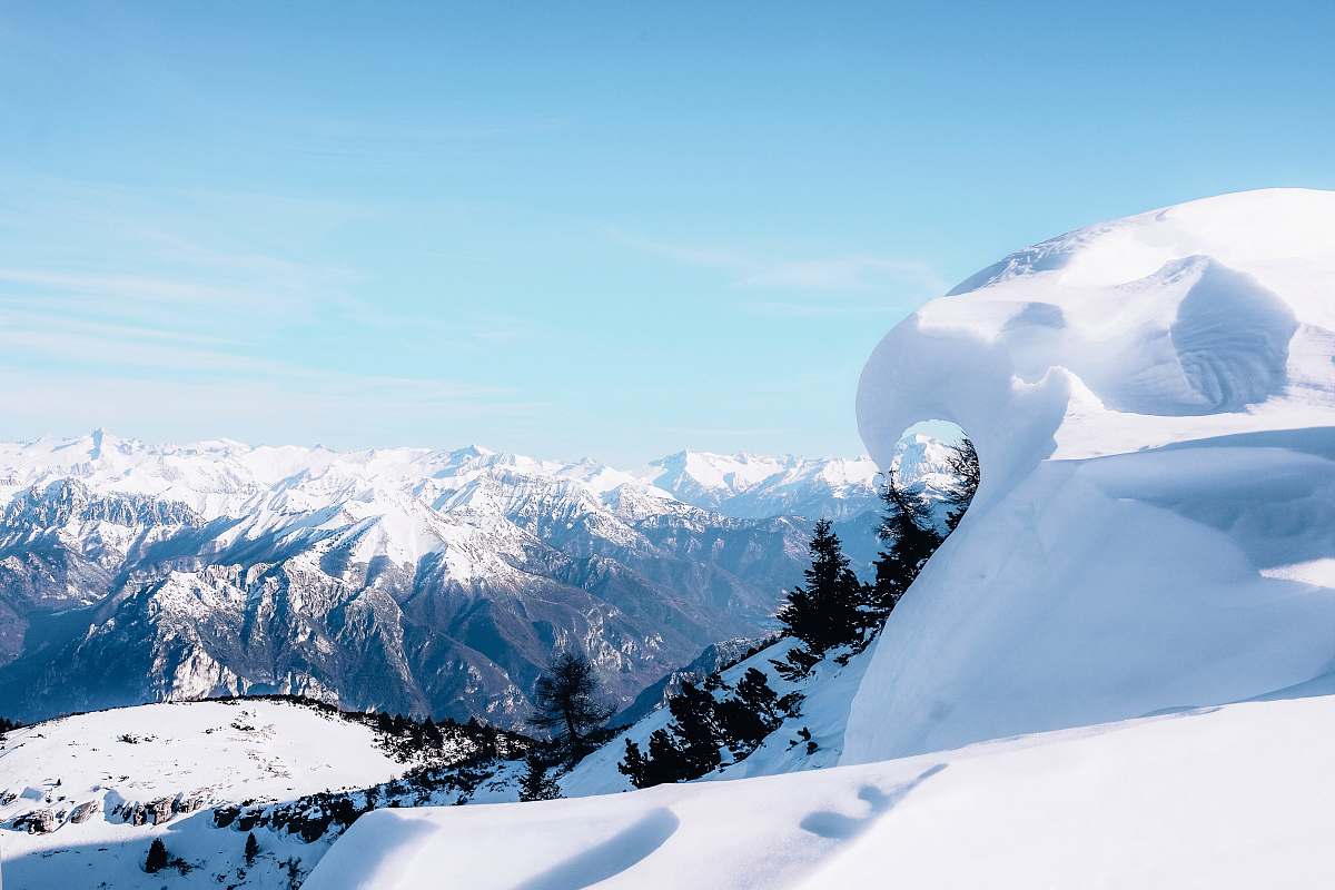 glacier snow-covered mountain under blue sky ice