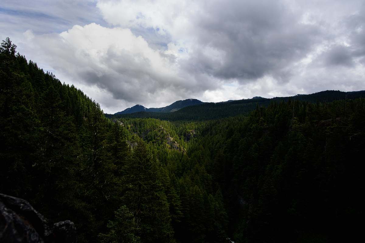 sky aerial view of mountain dark