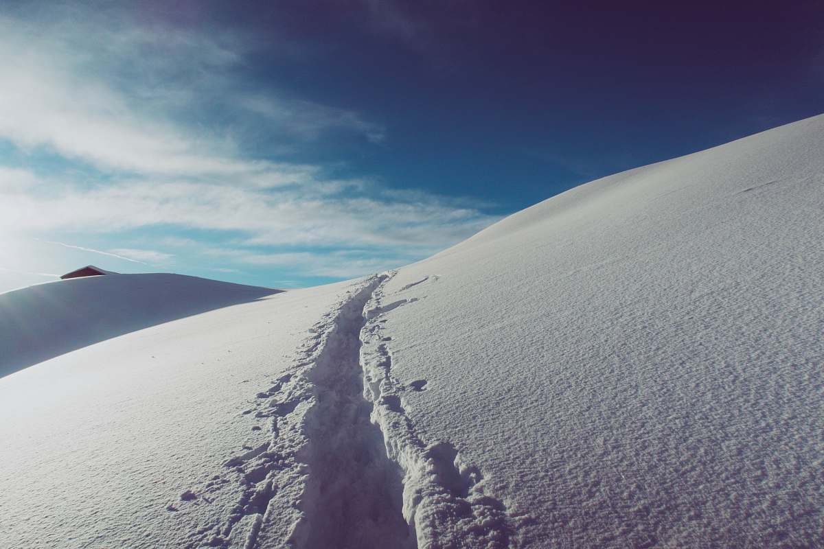 mountain snow under cloudy sky snow