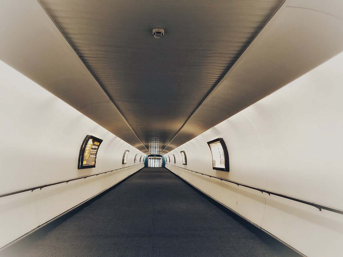 walkway empty hallway gatwick