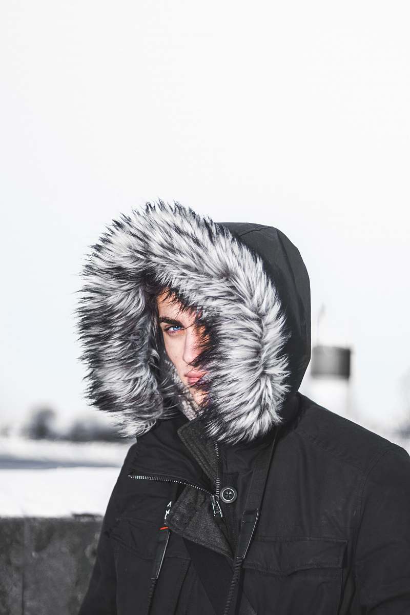 human person covering face using hoodie people