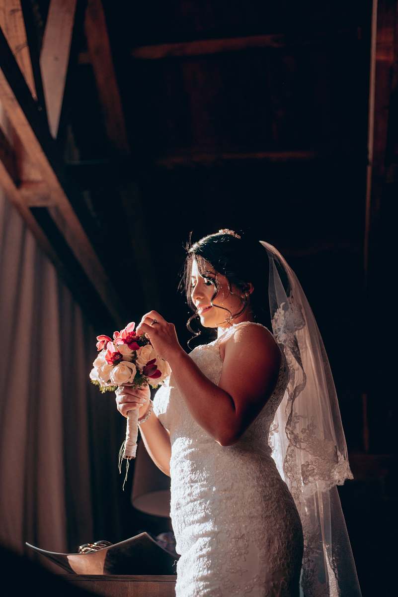 apparel woman holding bouquet of flower clothing