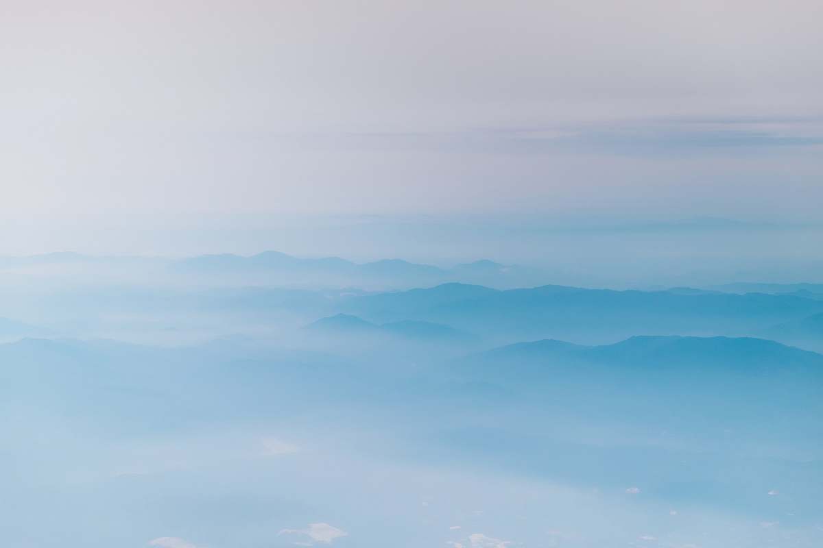 cloud mountain covering with clouds blue