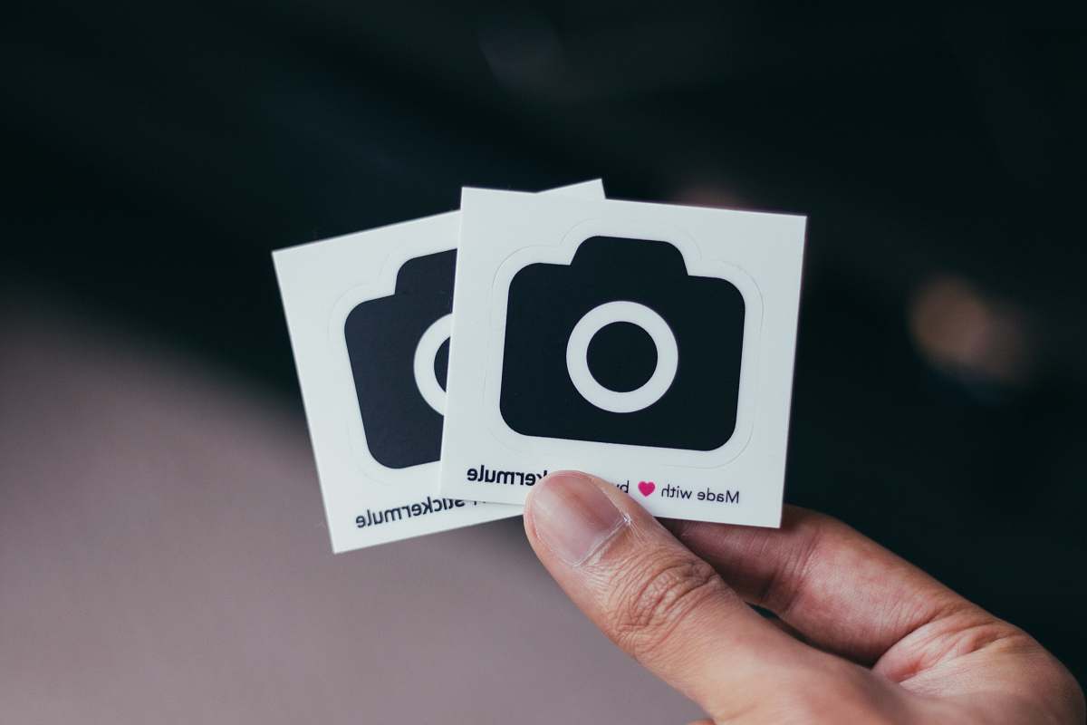 sticker two camera stickers white