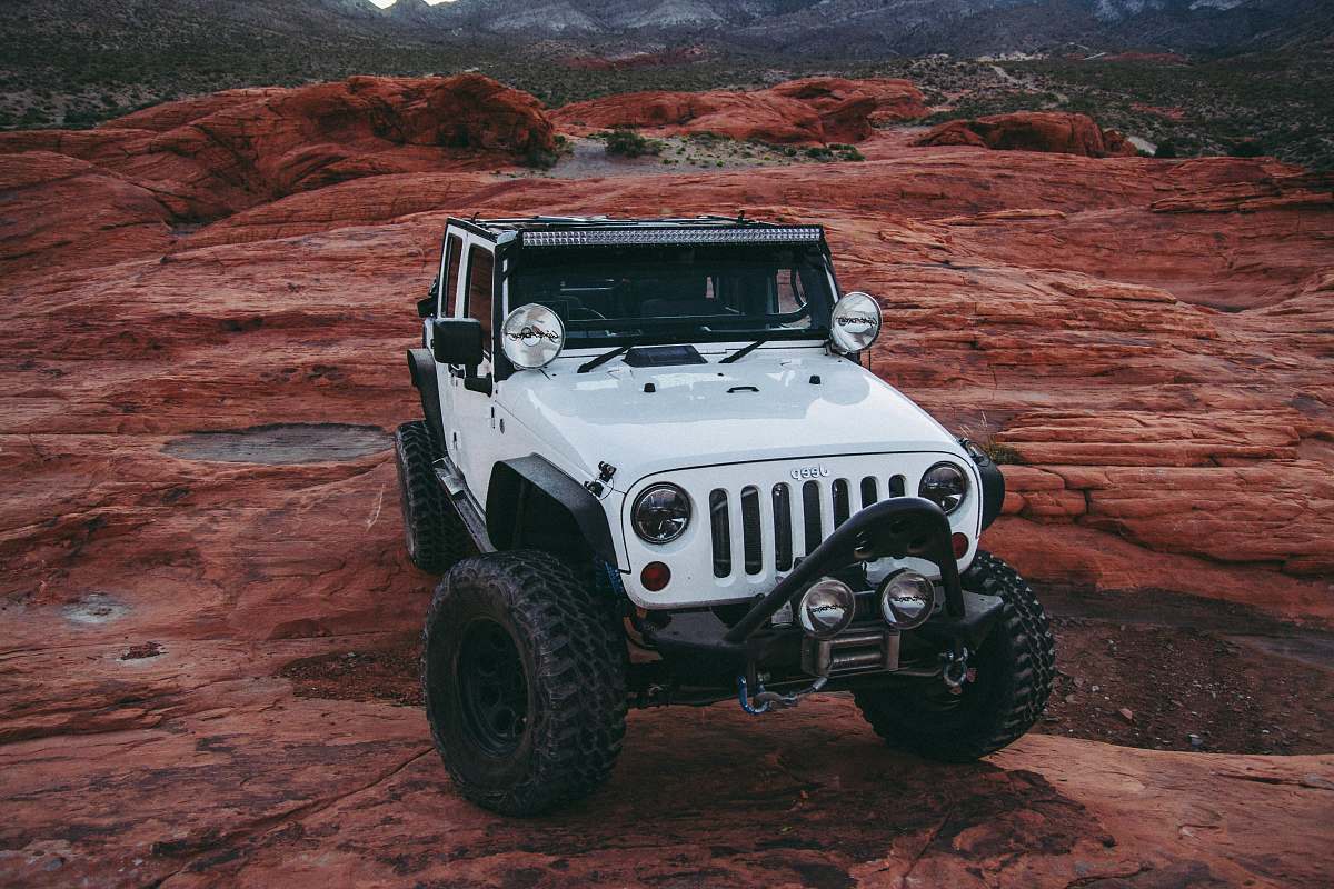 jeep white Jeep Wrangler on land offroad