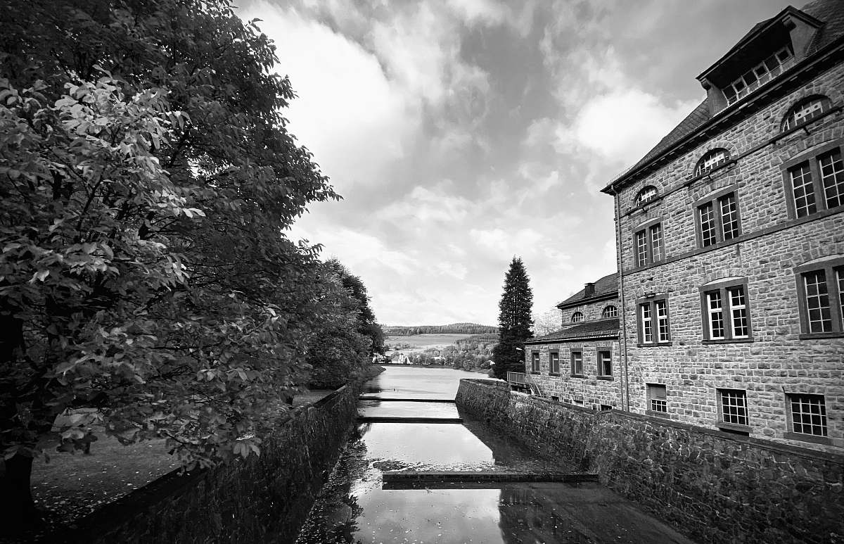 black-and-white  ditch