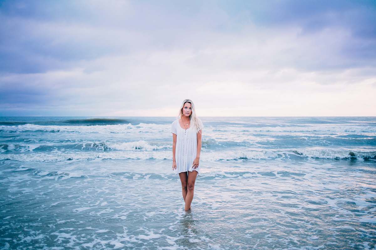ocean woman standing at sea people