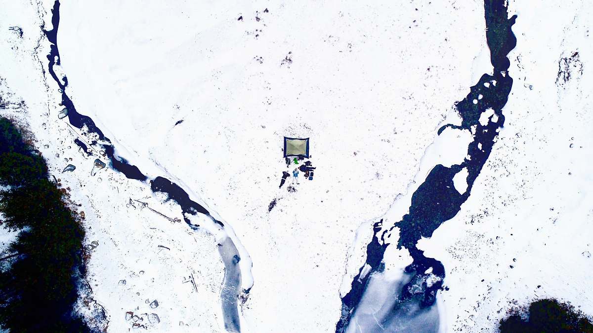 nature areal photography of snow mountain
