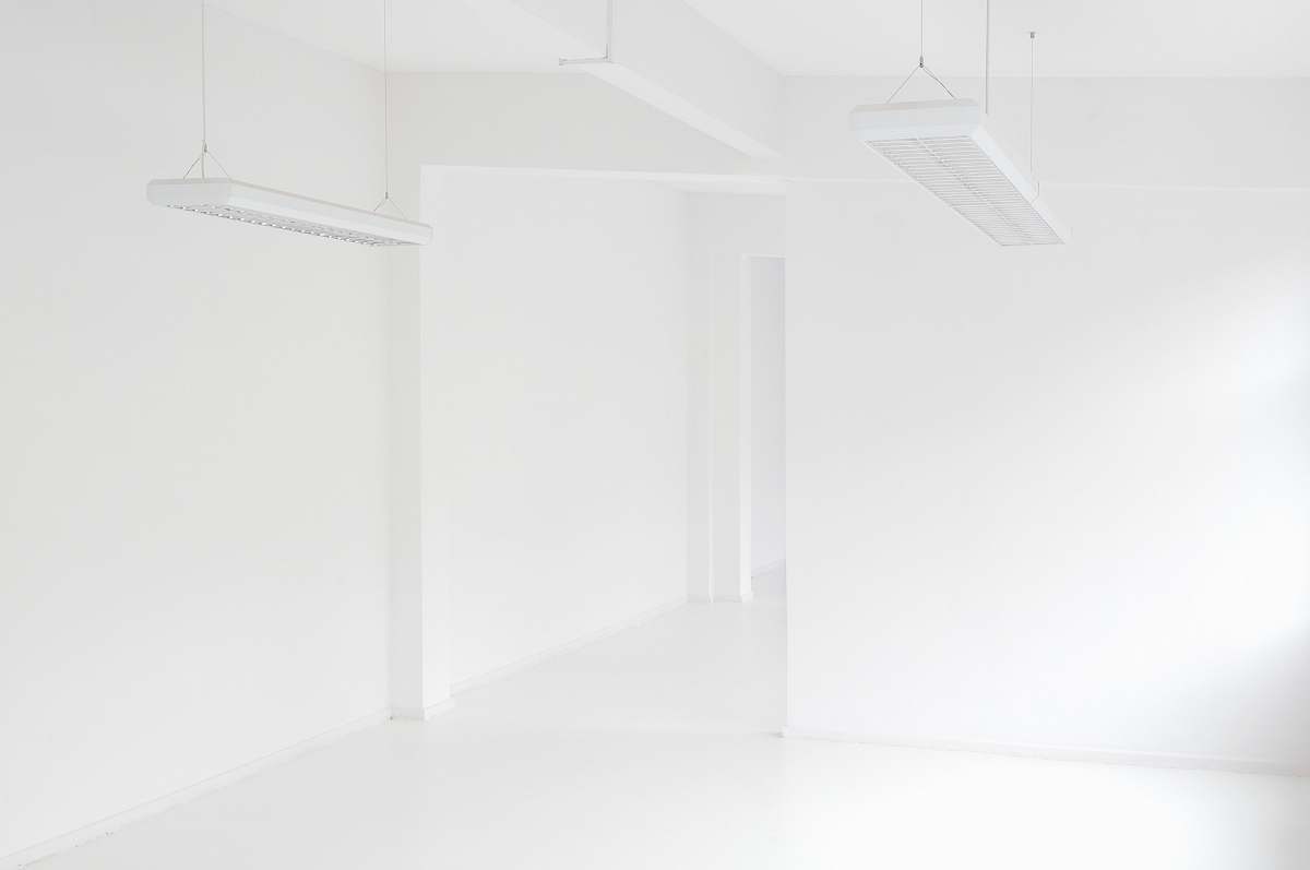 black-and-white white concrete wall blue