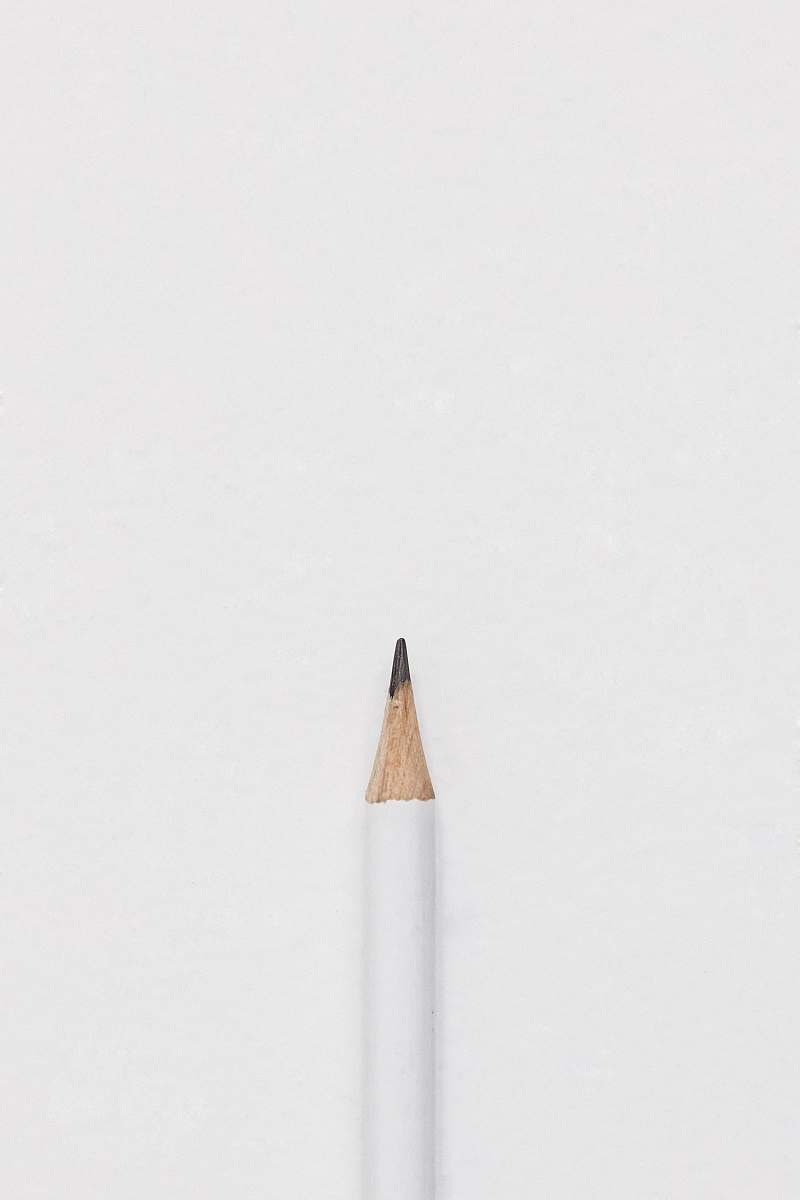 minimal white lead pencil on surface minimalism