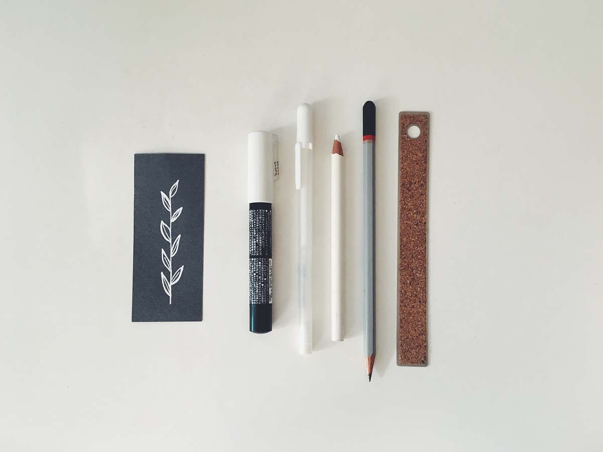 paper assorted-color pens gray