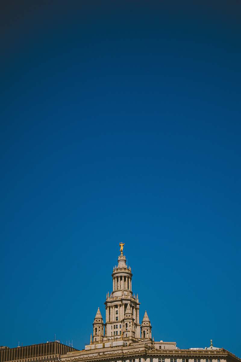 building beige church spire
