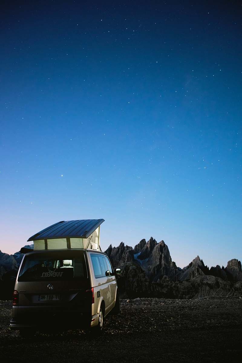 transportation brown camper van parked outside during clear blue sky vehicle