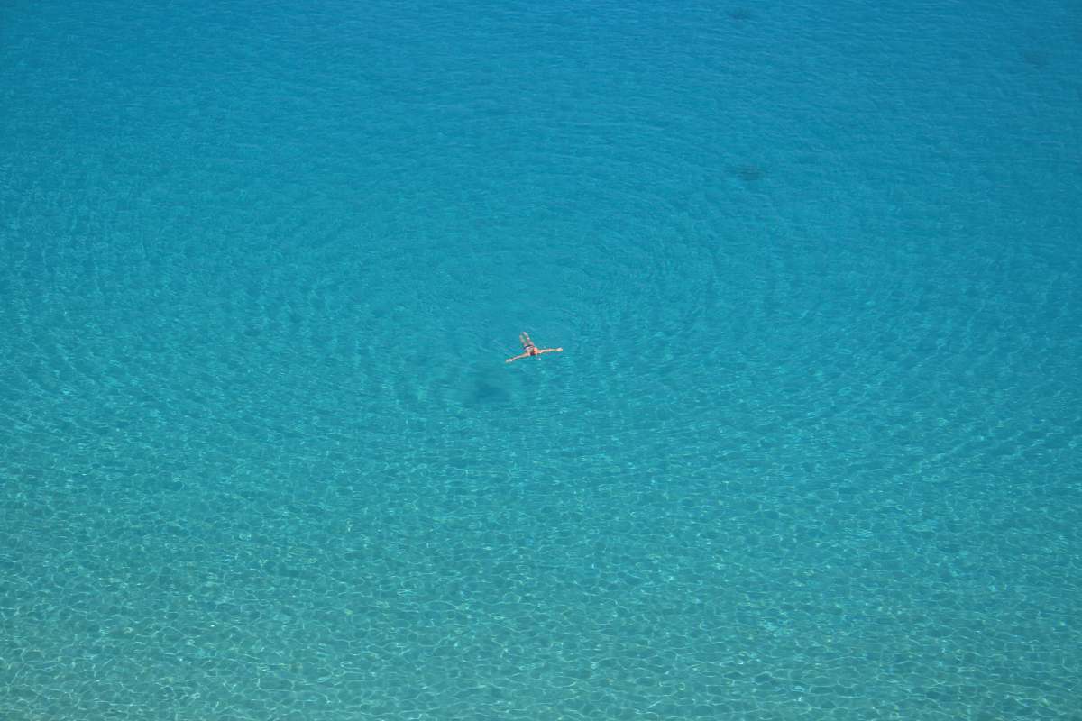 tropea aerial photo of person swimming on body of water during daytime italy