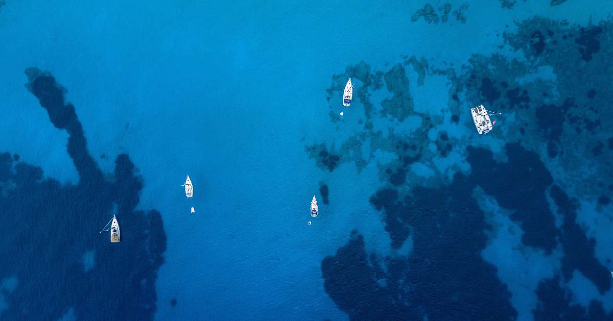 water aerial photo of sailboats sea