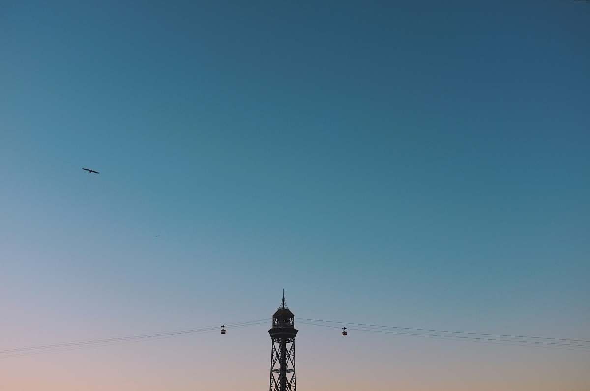 barcelona black utility pole landscape photography spain