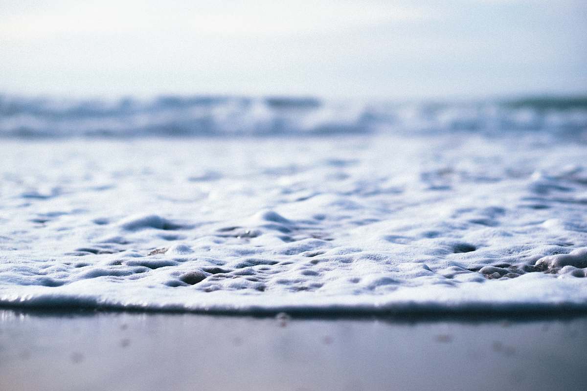 foam close view of seashore wave