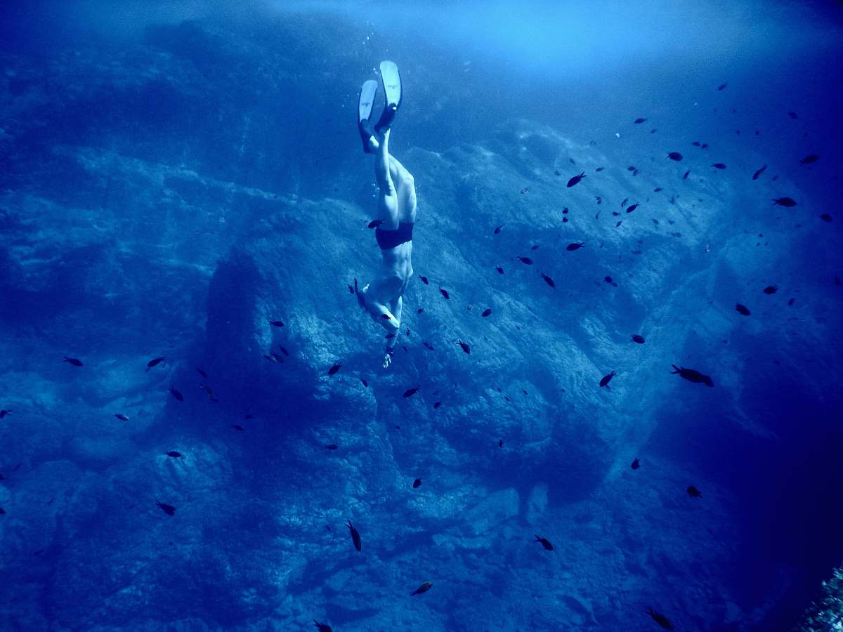 water diver under water diver