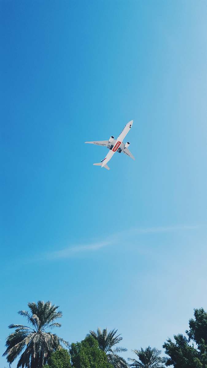 airplane flying white airliner plane at sky aircraft