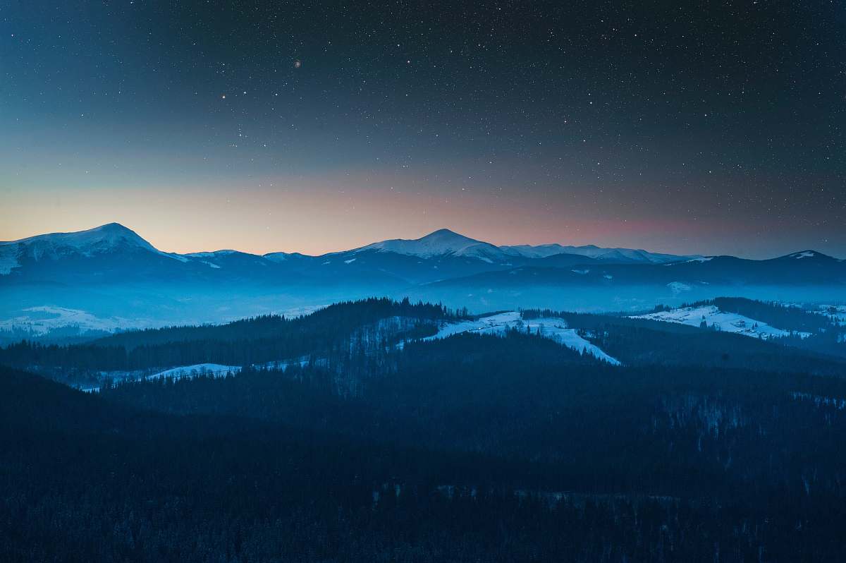 nature landscape photo of mountain during nighttime ukraine
