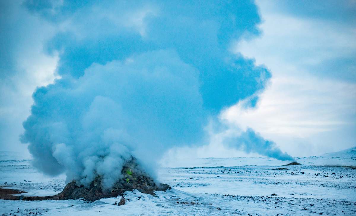geyser landscape photography of rock bursting smoke nature