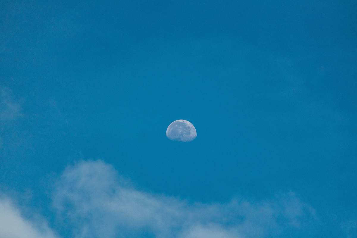 sky low-angle photography of moon moon