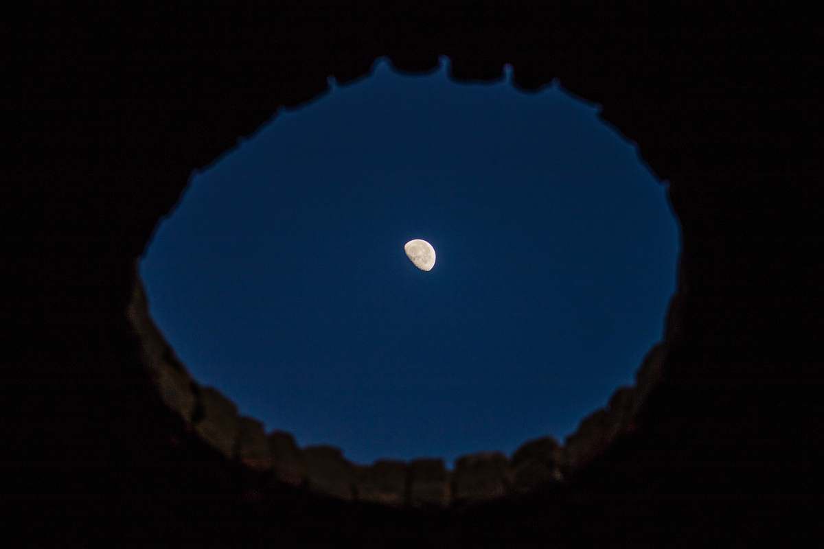 nature moon through hole outdoors