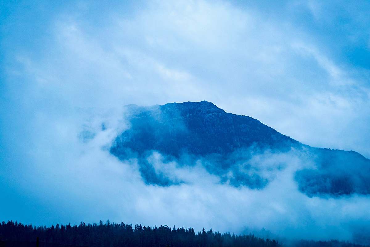 nature mountain covered with white clouds cloud