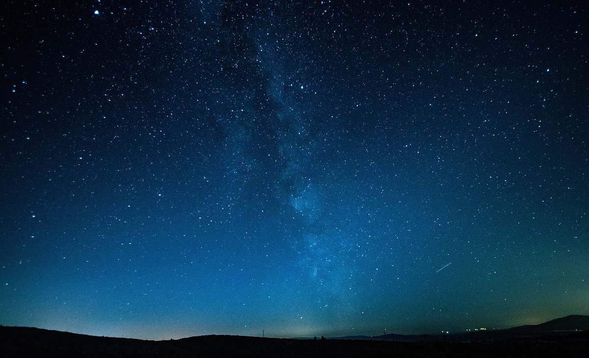 Astronomy Mountains Under Starry Sky Galaxy Image Free Photo