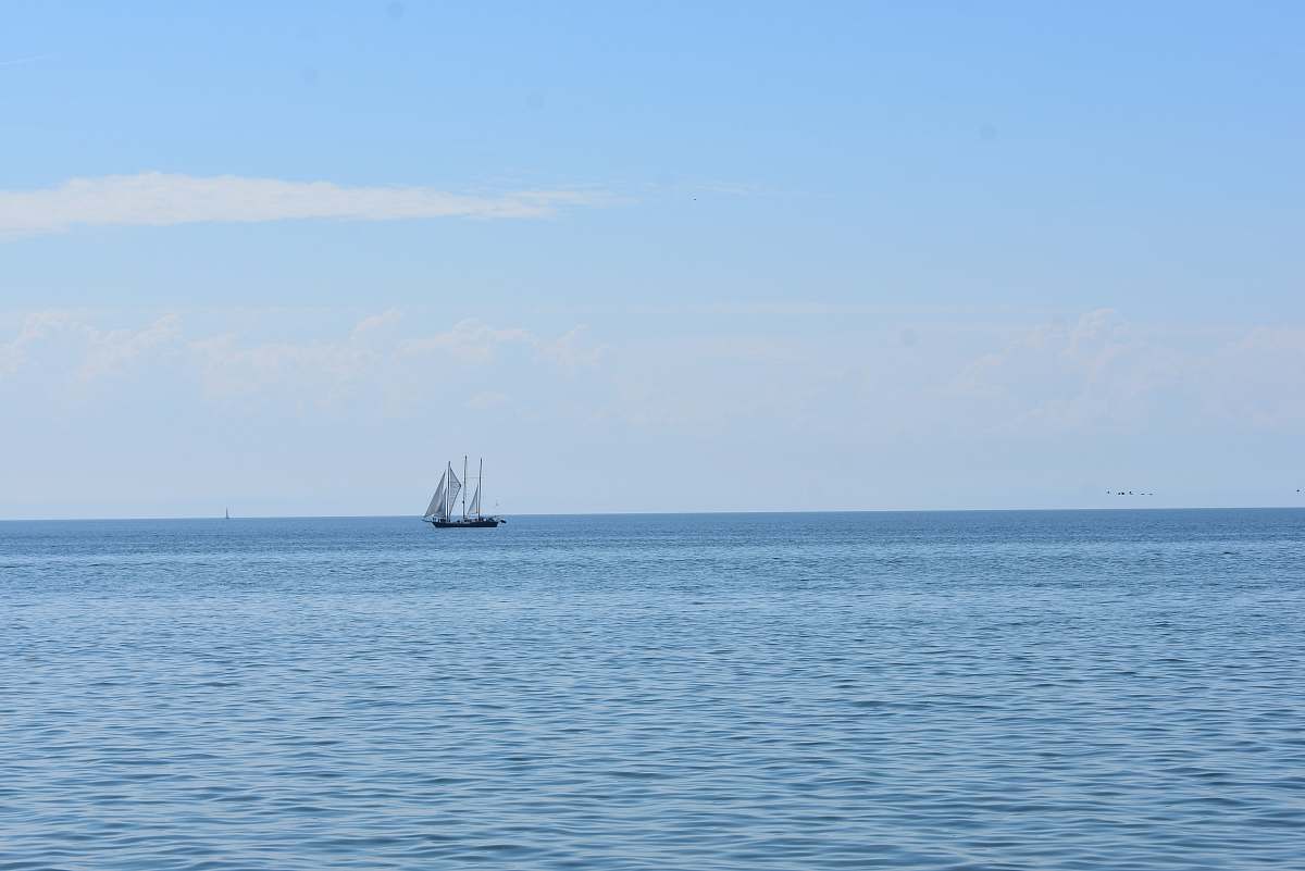 vehicle sailboat on calm body of water transportation