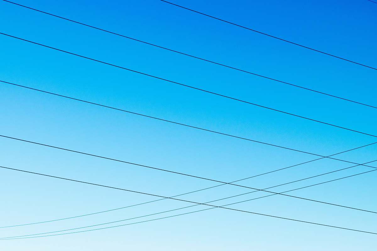 sky view of cable lines cable
