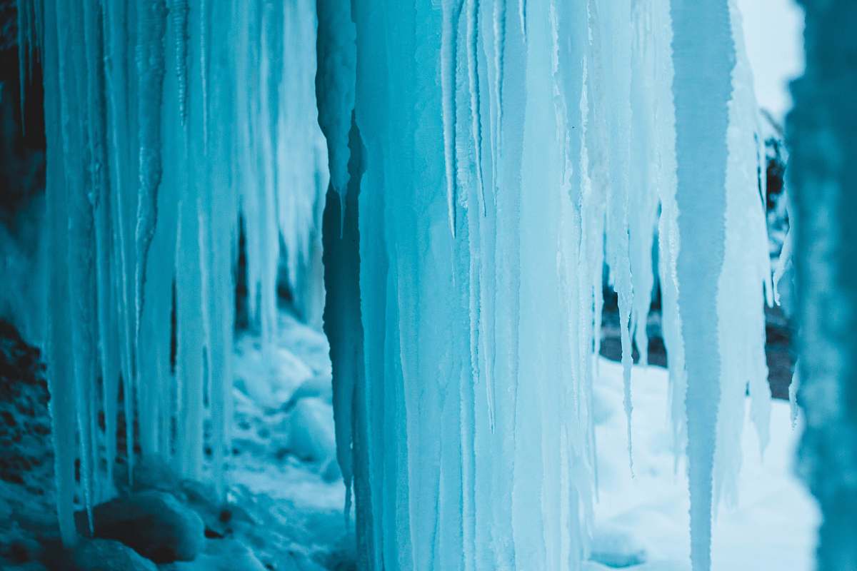 ice white icicles outdoors