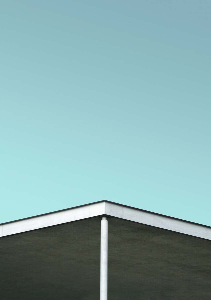 building white roof under clear sky slough