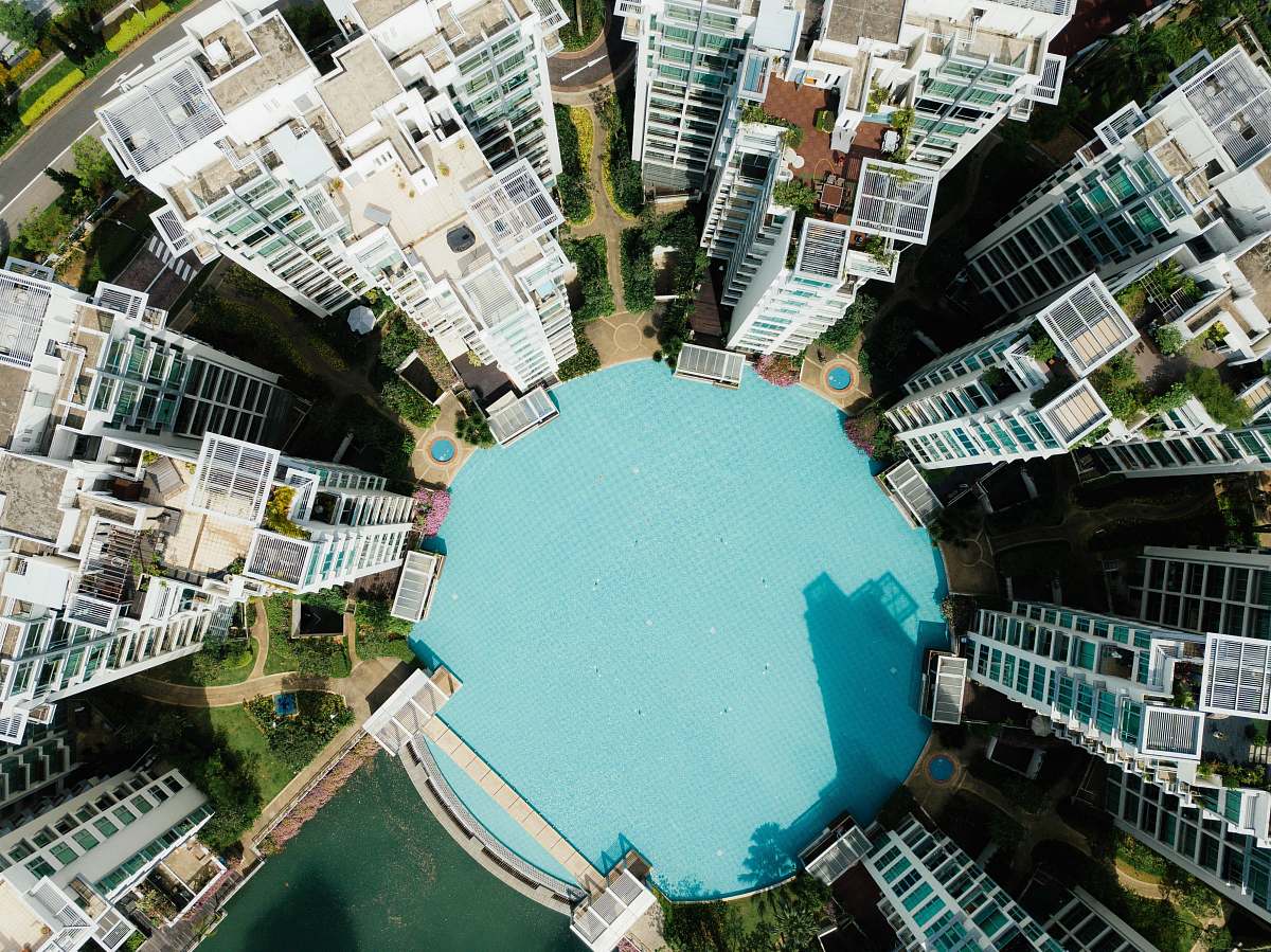 blue aerial photography of city during daytime landscape