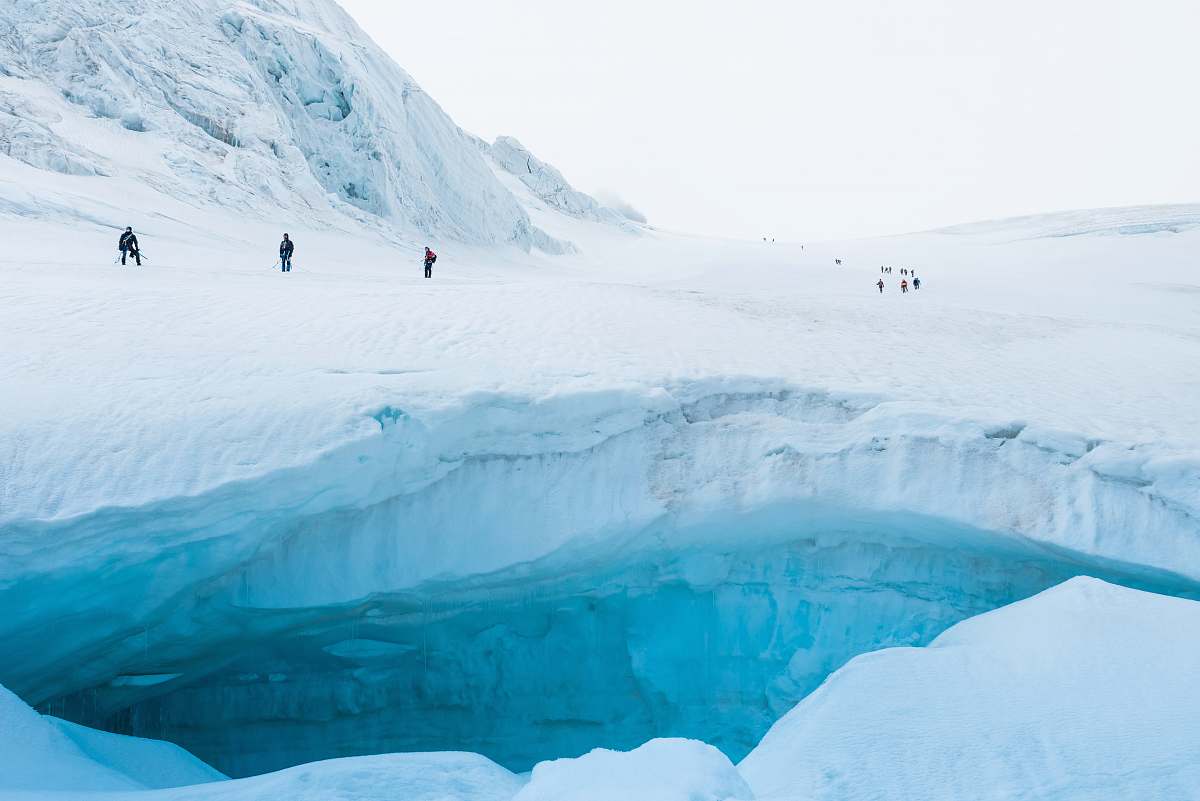 ice mountain covered by snow snow