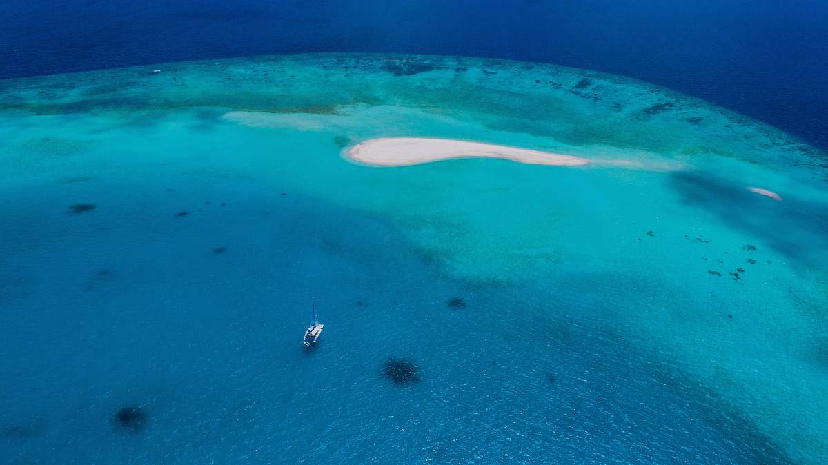 outdoors aerial view of naked island land