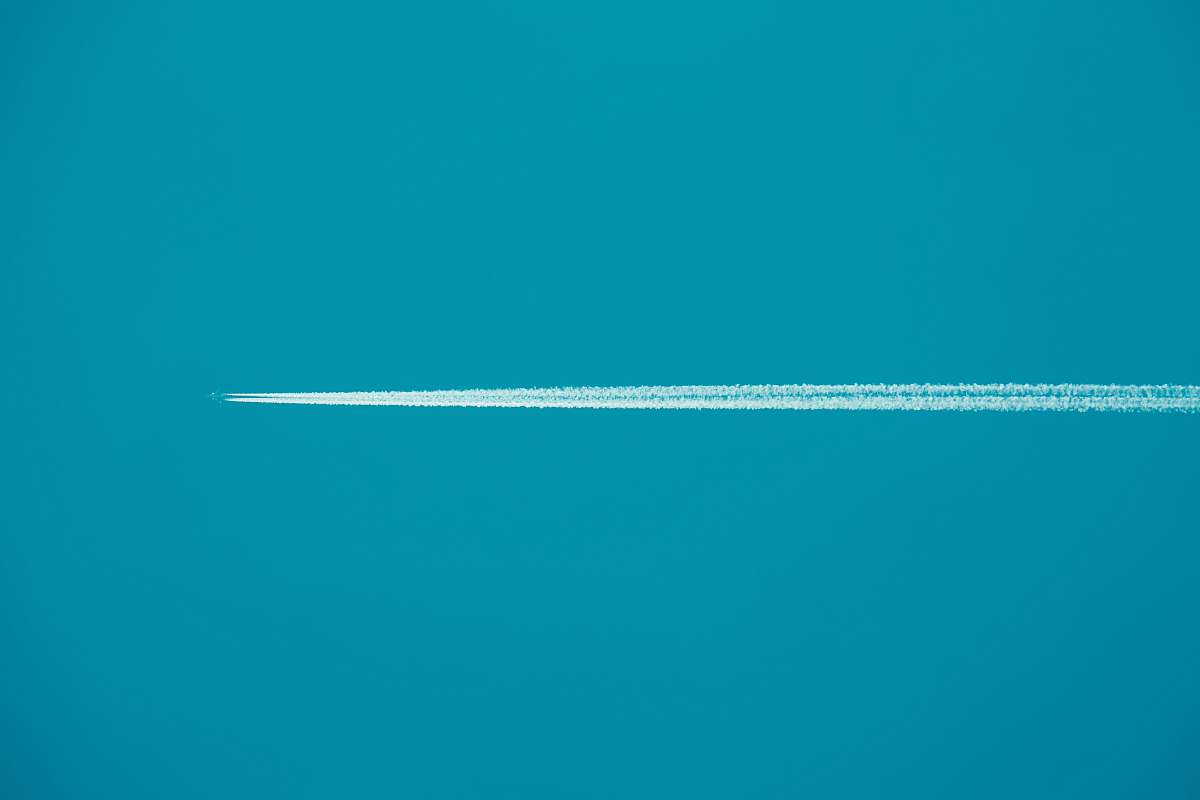 blue airplane ;line water