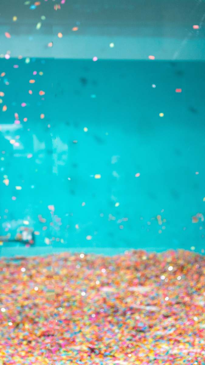 confetti assorted-color stone in tank blue