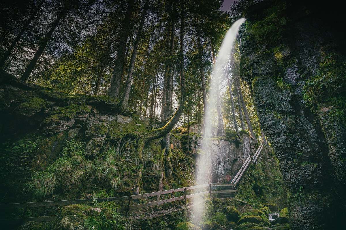 waterfall waterfall on forest water