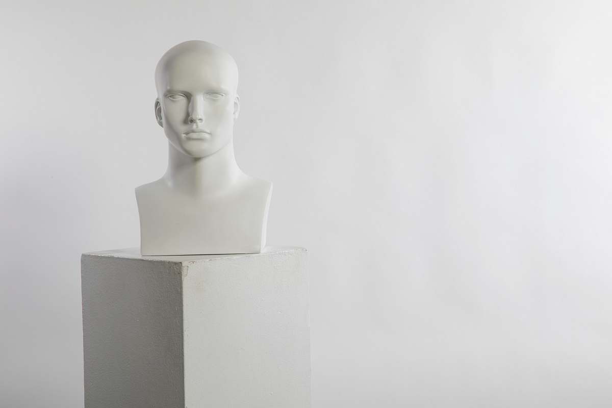 sculpture man white head bust art