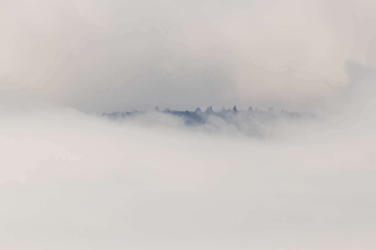 nature mountain covered with clouds fog