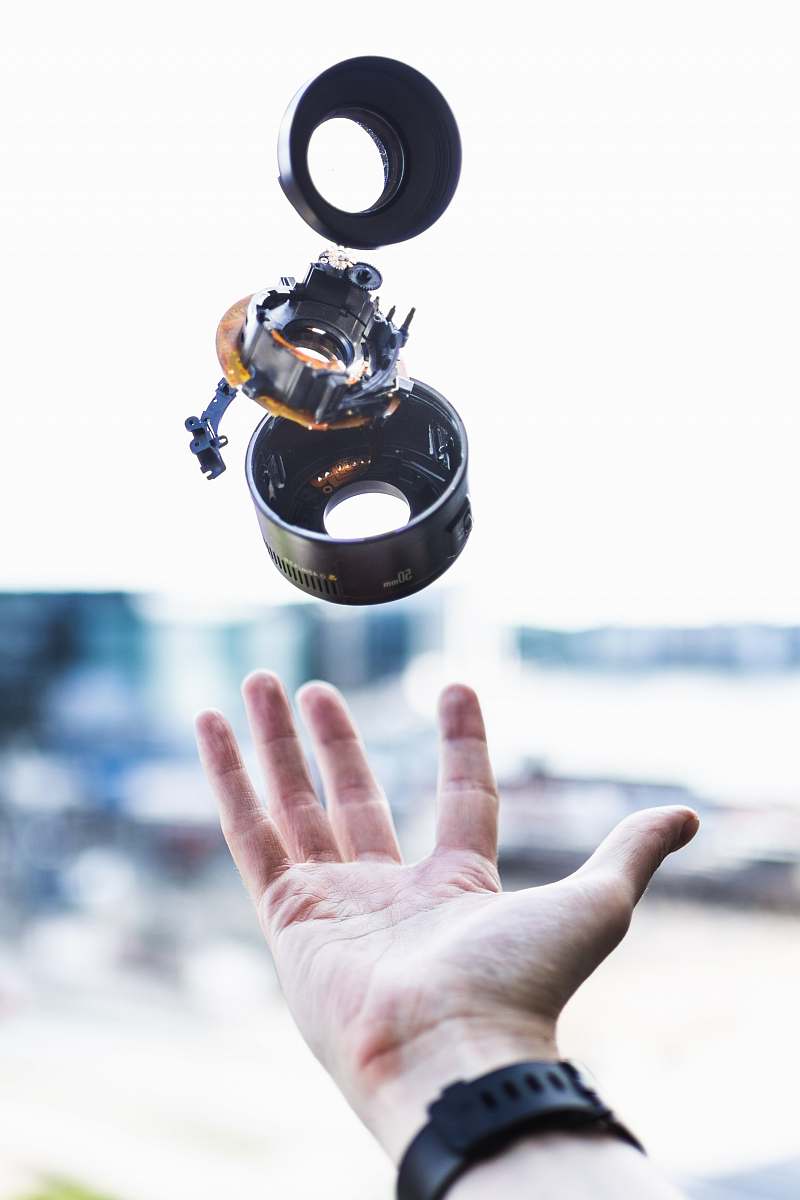 person person thrown camera lens apparel