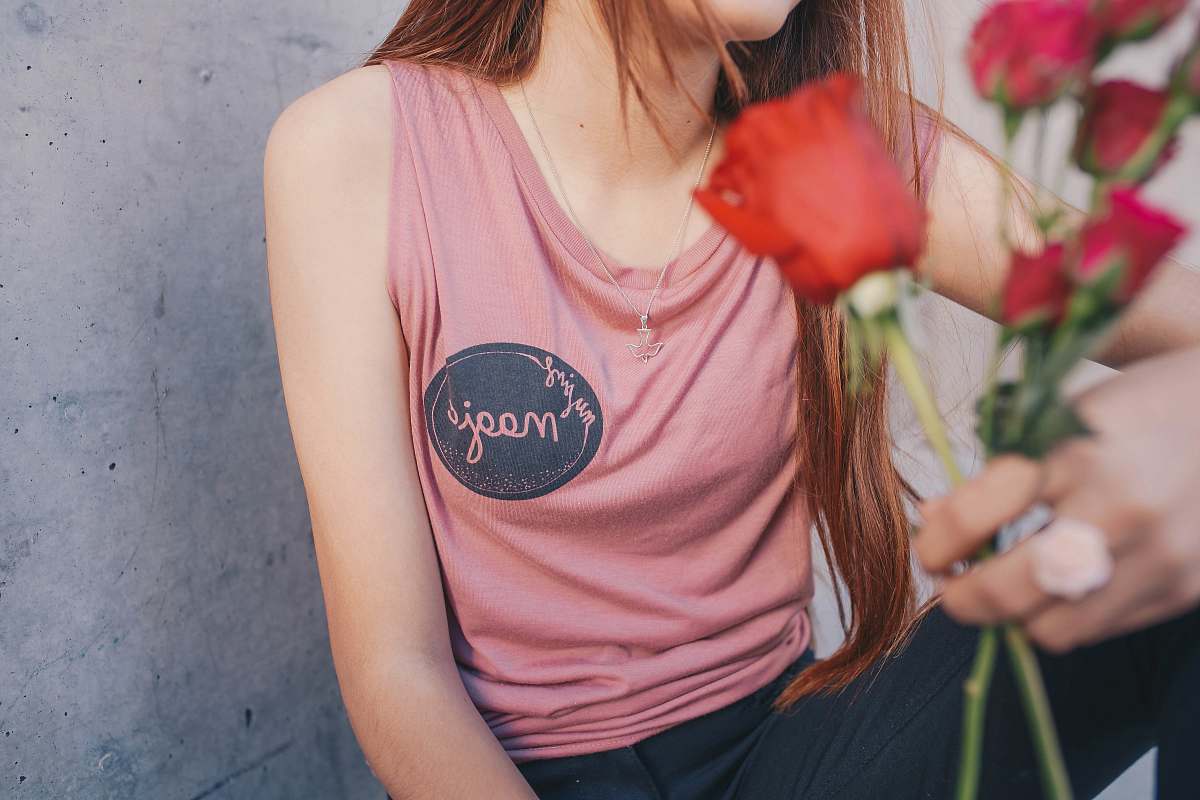 person woman holding roses people