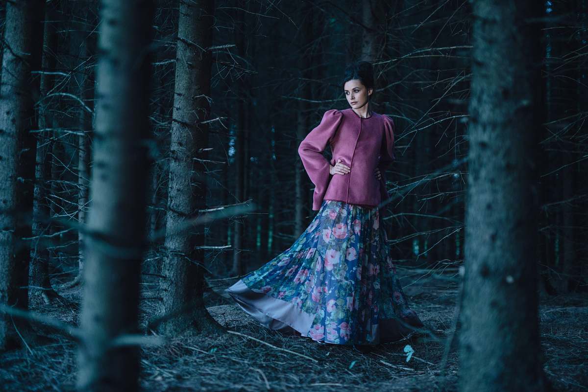 person woman in pink and blue dress people