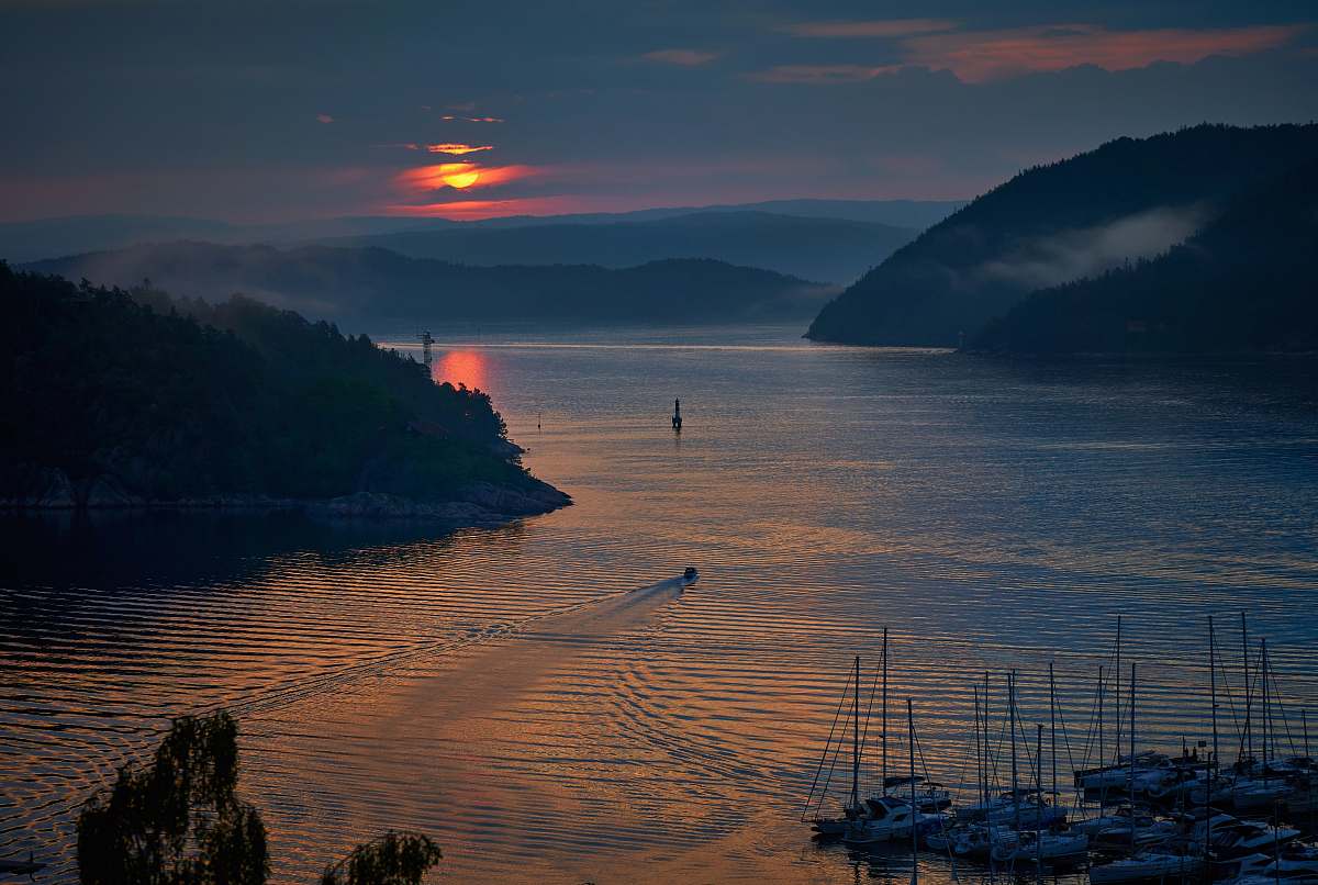 outdoors view of body of water during golden hour sunset