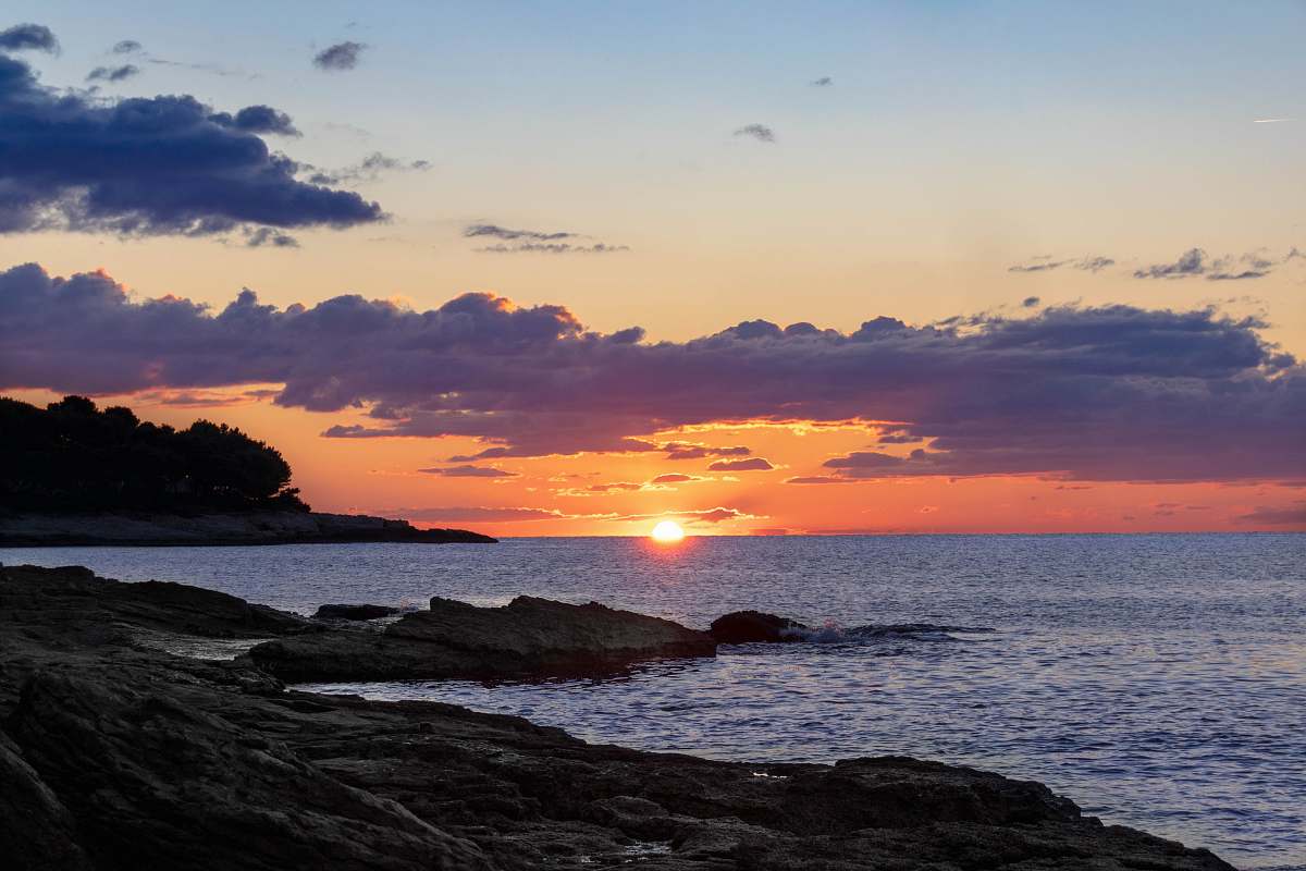 croatia sunset by the seashore during golden hour seascape