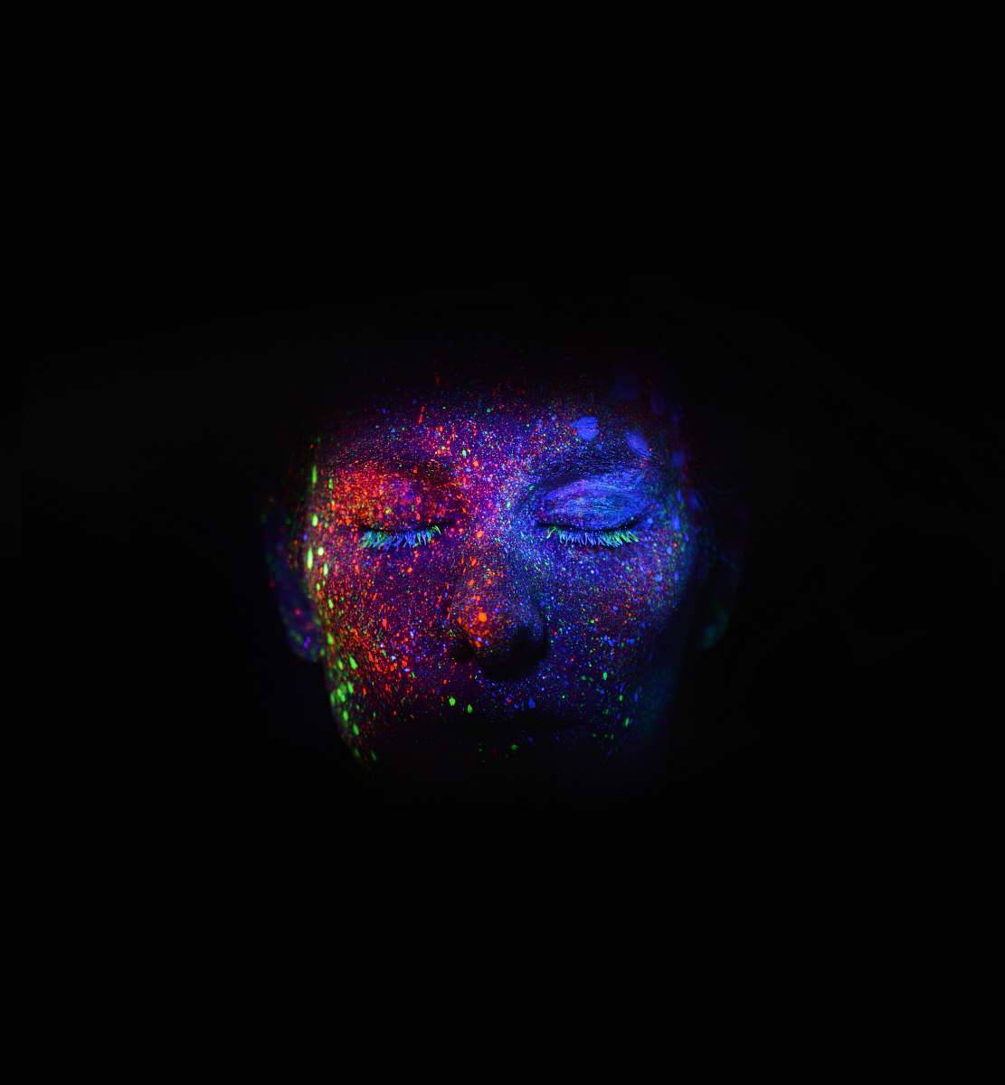 germany women's face with glitters color