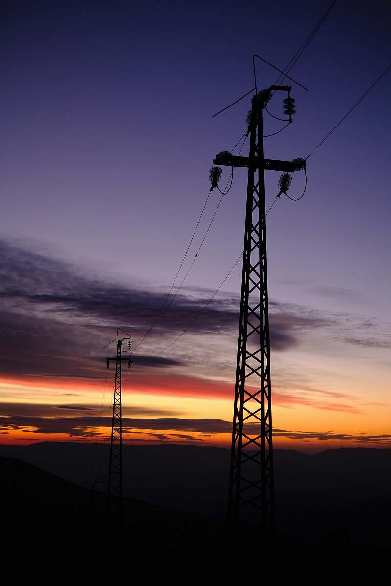 sky silhouette of utility pole sunrise