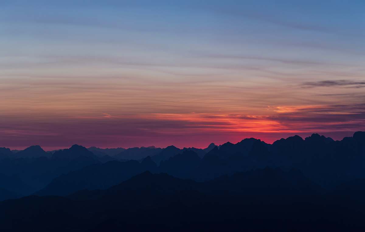  silhouette of mountain on sunset 